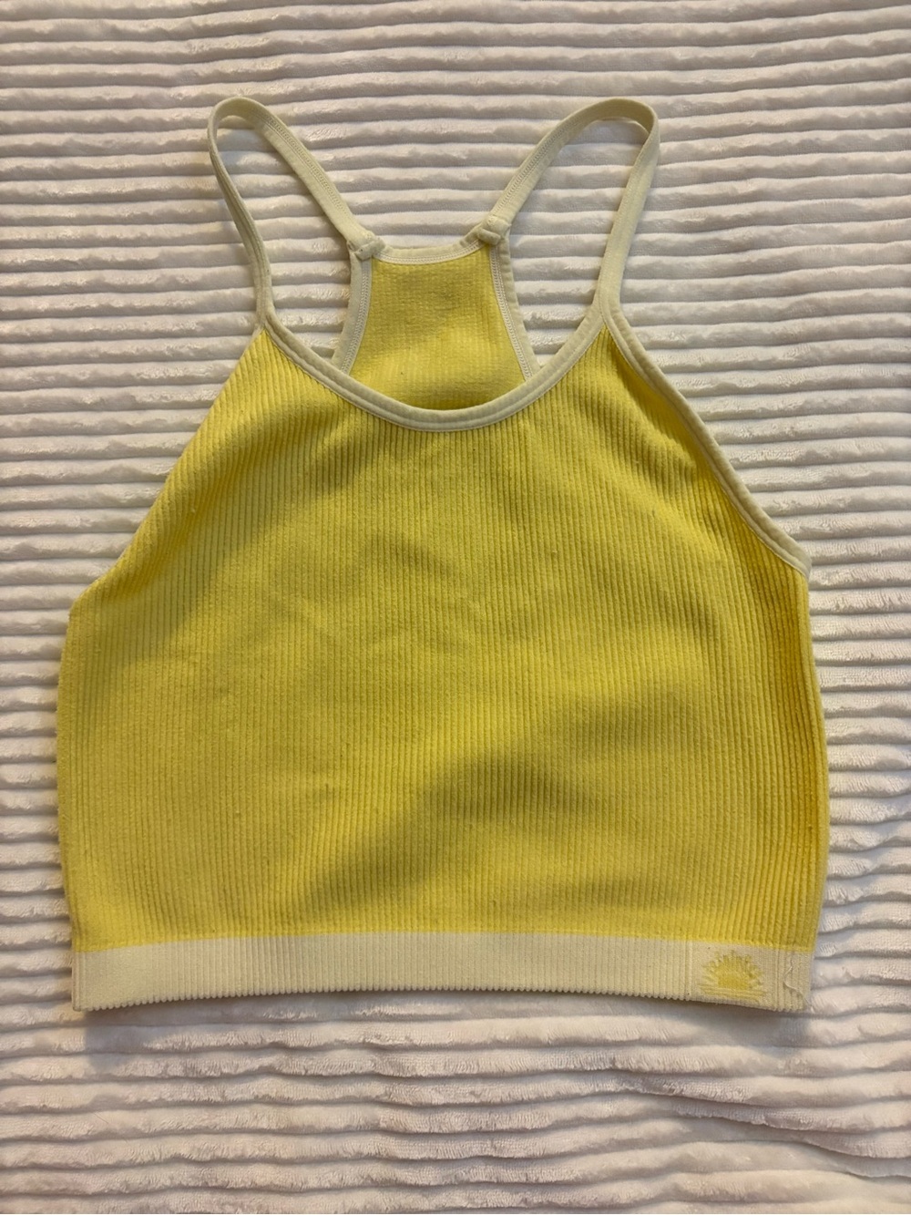Yellow Ribbed Racerback Tank Top